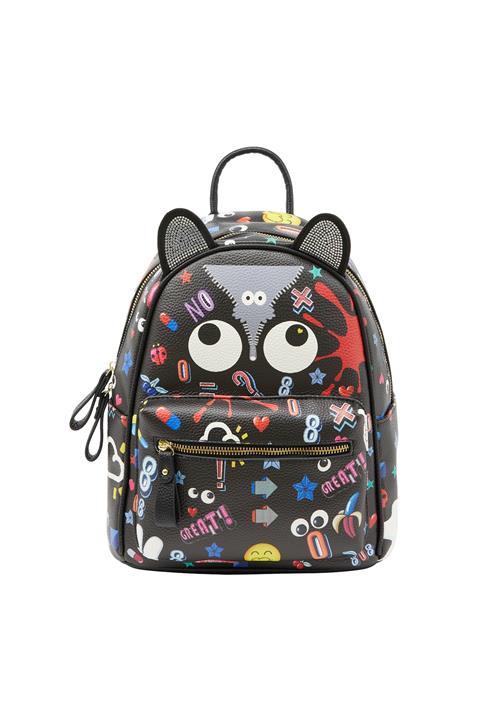 MYMO Rygsæk 'Pop Eyetheme'  lemon / brandrød / sort / hvid