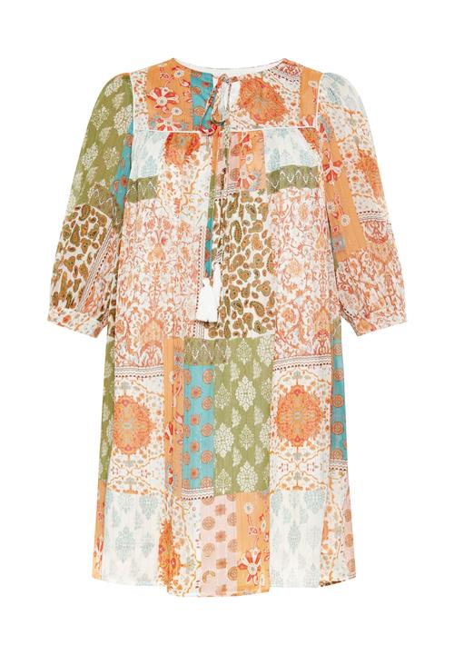 Gaya Kjole 'Festival'  lyseblå / grøn / orange / hvid
