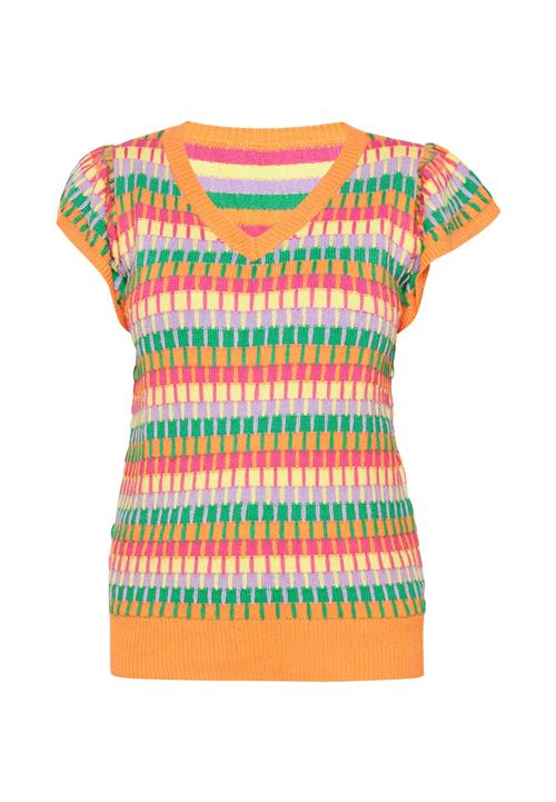 SANIKA Pullover 'Fashion Look'  mørkegrøn / lavendel / orange / pink