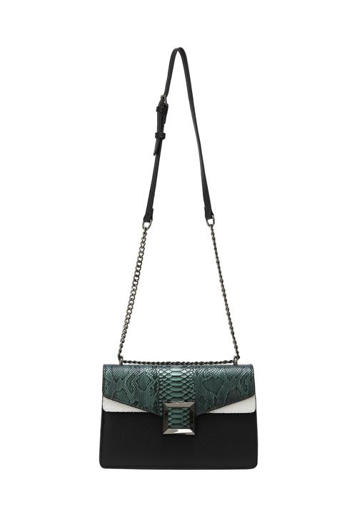 NAEMI Håndtaske  mørkegrøn / sort / hvid