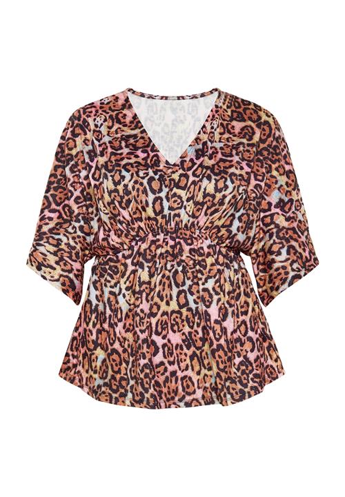 FELIPA Bluse 'Fashion Look'  cognac / lyserød / sort / hvid