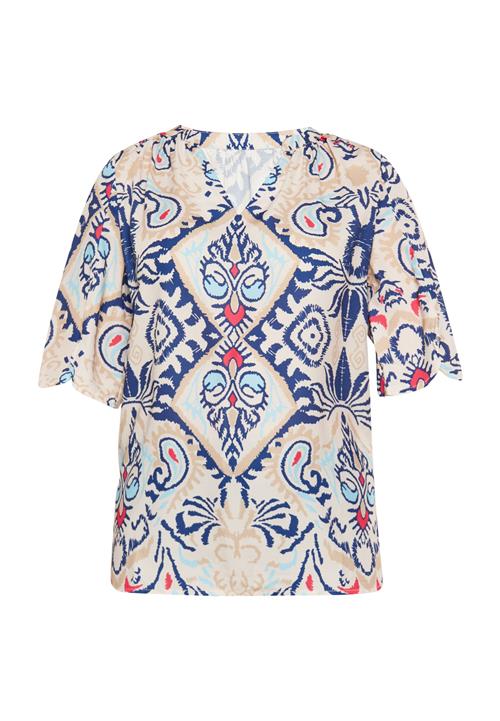 Gaya Bluse 'Festival'  beige / ensian / lyseblå / knaldrød