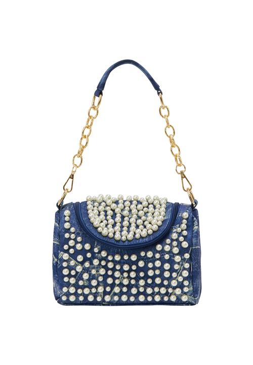 NAEMI Skuldertaske  blue denim / perlehvid
