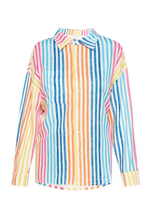 SANIKA Bluse 'Fashion Look'  lyseblå / orange / pink / hvid