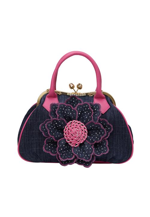 Gaya Clutch  mørkeblå / fuchsia