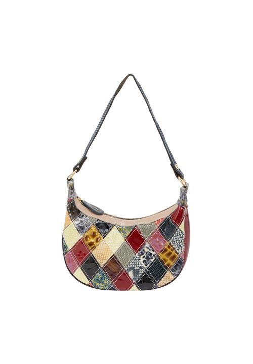 ebeeza Skuldertaske  brun / gul / rød / hvid