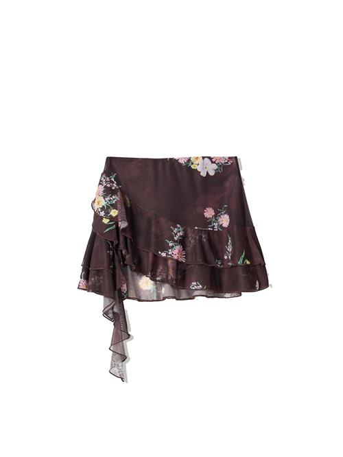 Bershka Nederdel  gul / grøn / aubergine / lyserød