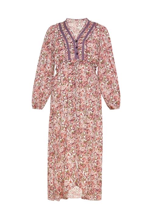 FELIPA Kjole 'Festival'  kastaniebrun / oliven / lilla / offwhite