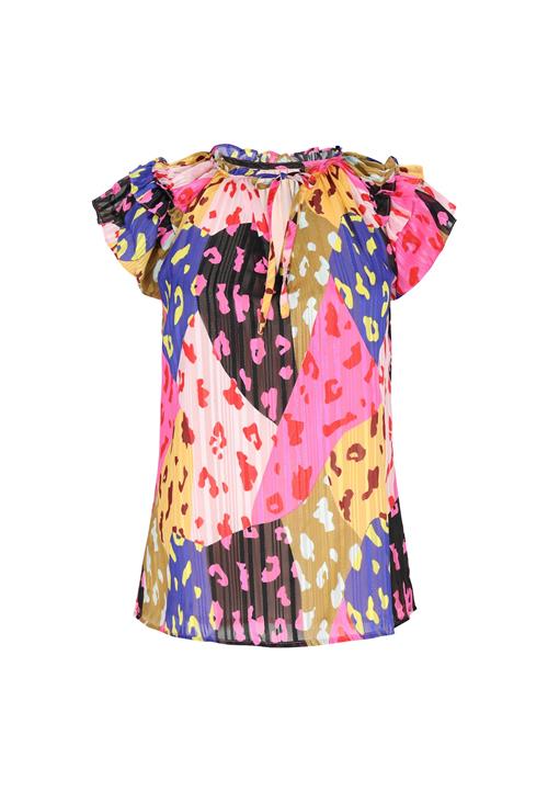 NAEMI Bluse 'Fashion Look'  gul / pink / lyserød / sort