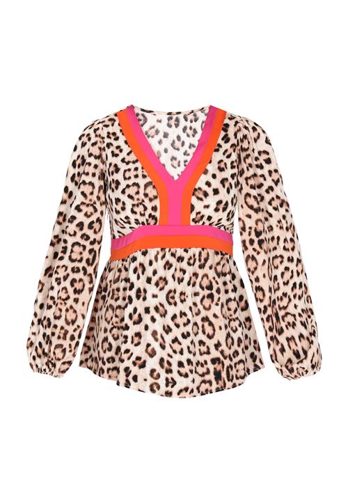 NAEMI Bluse 'Fashion Look'  beige / lysebrun / mørkeorange / pink