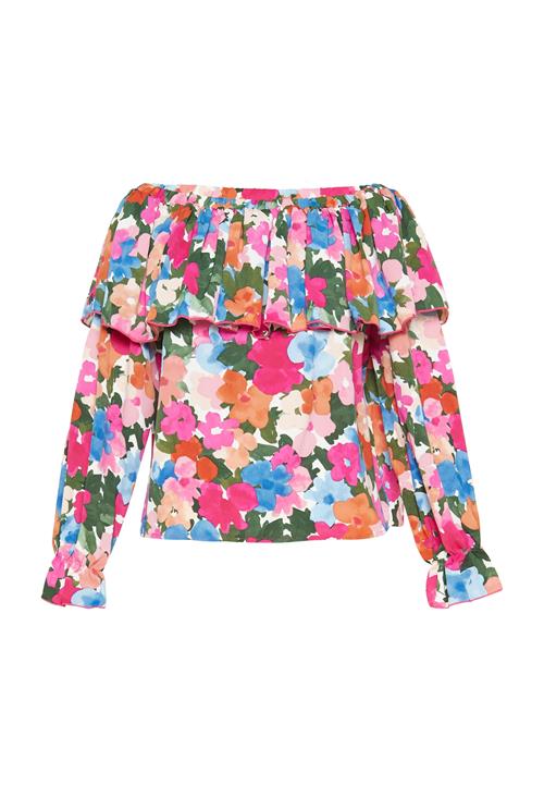 FELIPA Bluse 'Fashion Look'  mørkegrøn / orange / pink / hvid