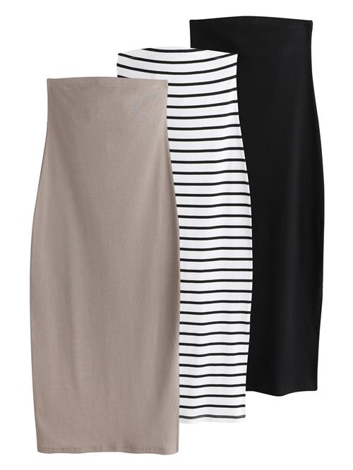 The Set Kjole  beige / sort / hvid