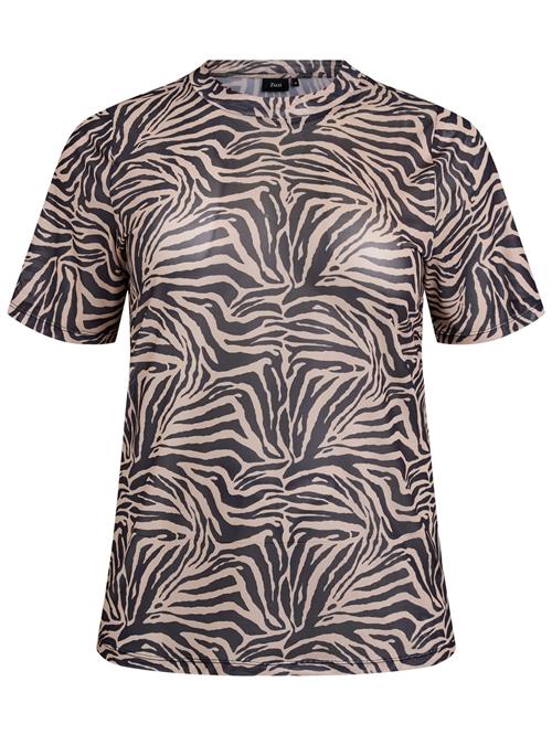Zizzi Bluse 'EULLA'  lysebrun / sort