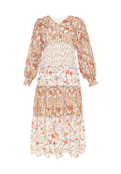 Usha Kjole  blå / orange / rød / hvid