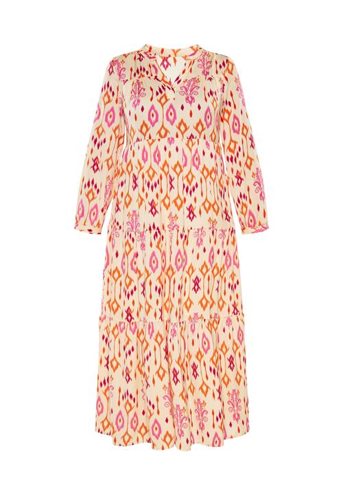 Gaya Kjole  beige / orange / pink / vinrød