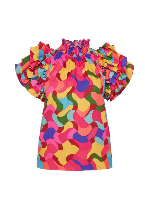 FELIPA Bluse 'Fashion Look'  blå / grøn / orange / pink