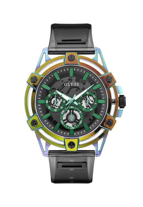 GUESS Analogt ur 'King'  lyseblå / æble / hummer / sort