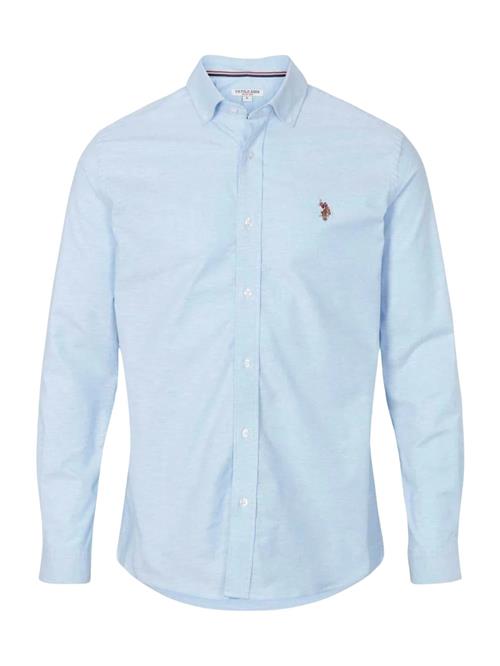 U.S. POLO ASSN. Skjorte 'Esmar'  lyseblå / brun