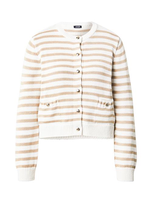 JOOP! Cardigan 'Kola'  lysebrun / hvid