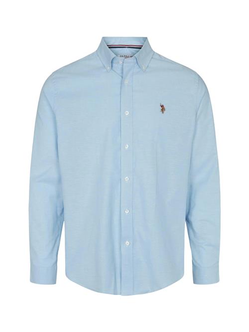 U.S. POLO ASSN. Skjorte 'Calvert'  lyseblå / brun / blodrød