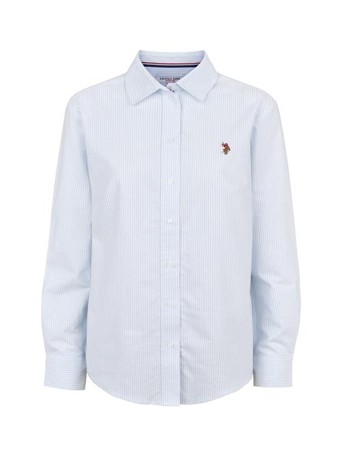 U.S. POLO ASSN. Bluse 'Gina'  lyseblå / hvid