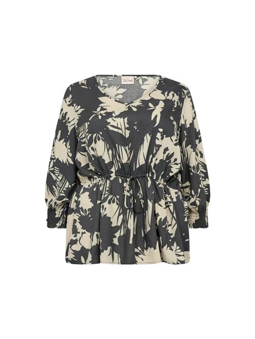 Wasabi Concept Bluse 'Janni'  ecru / basalgrå