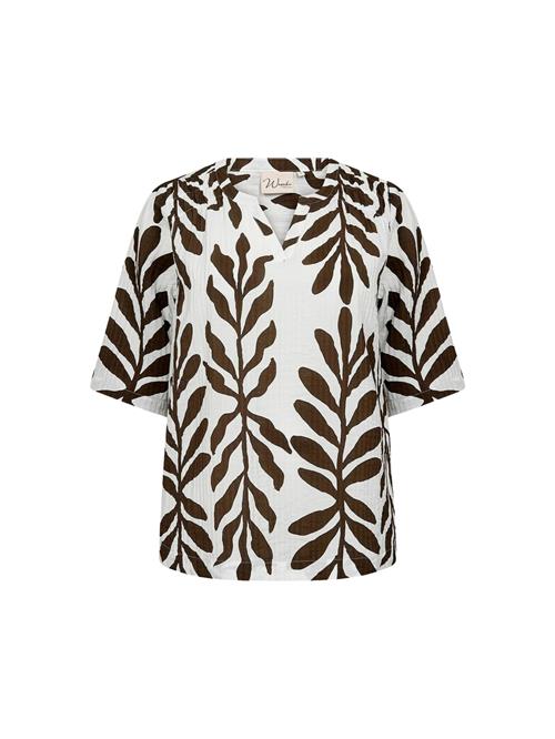 Wasabi Concept Shirts 'Marta'  mørkebrun / hvid