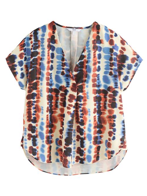 Next Bluse  beige / lyseblå / hummer / sort