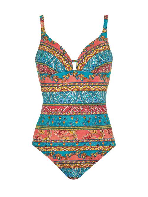 OLYMPIA Badedragt  lyseblå / gylden gul / koral / hvid