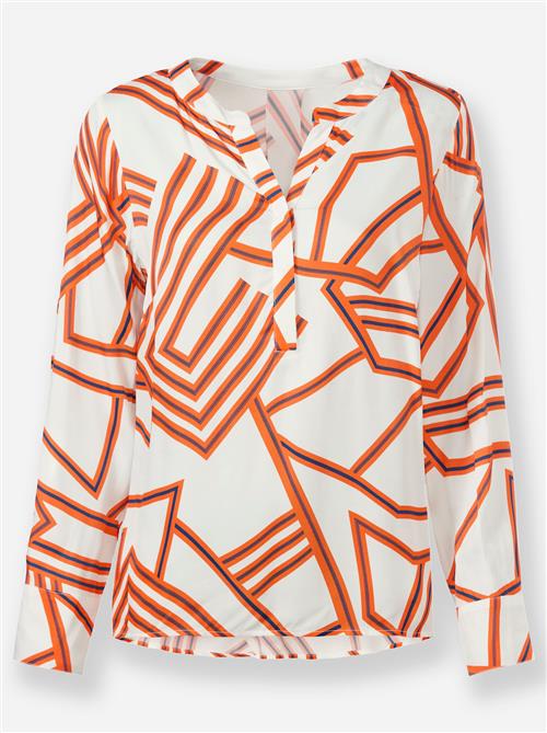 heine Bluse  marin / orange / hvid
