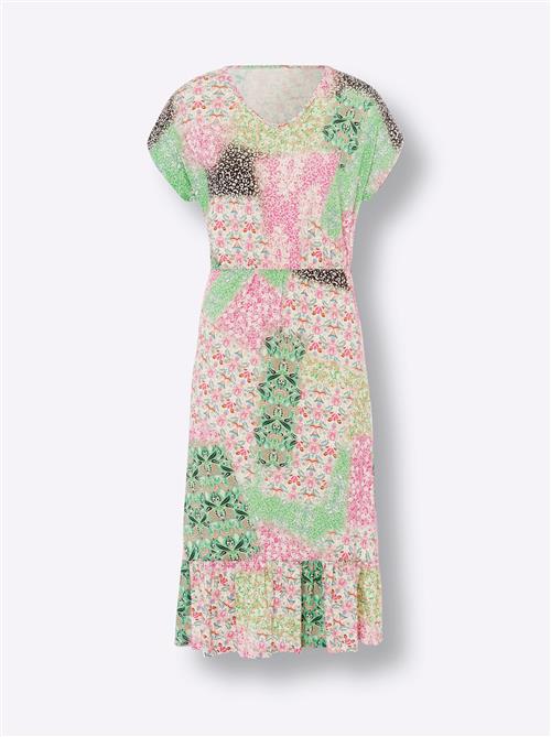 heine Kjole  ecru / mørkebrun / lysegrøn / lyserød