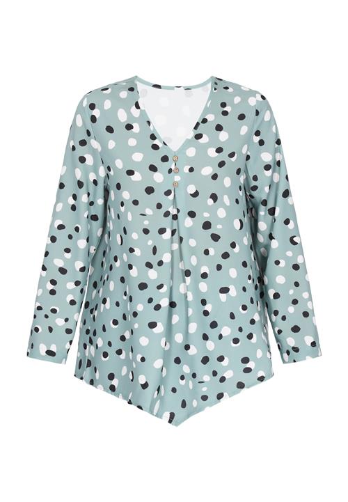 SANIKA Bluse 'Fashion Look'  mint / sort / hvid