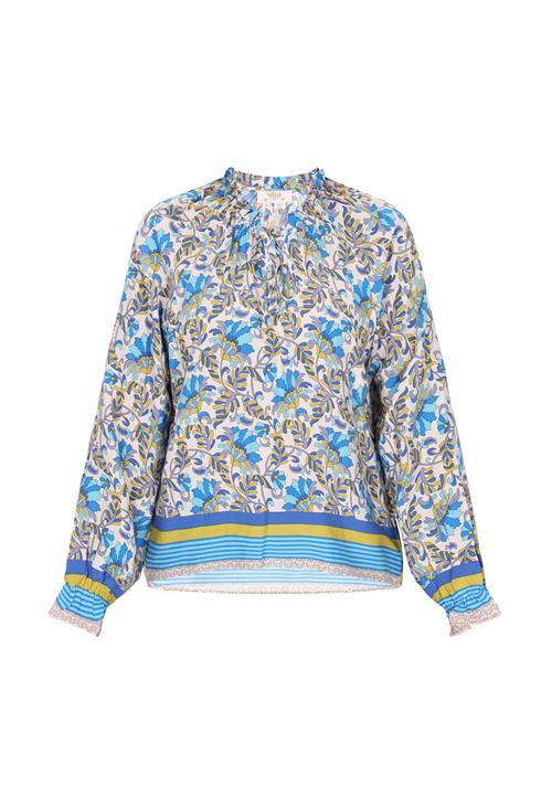 Gaya Bluse 'Fashion Look'  creme / blå / lyseblå / curry