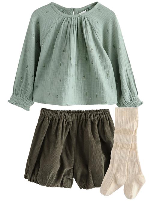 Next Sæt  beige / grøn / mørkegrøn