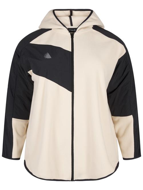 Active by Zizzi Funktionsfleecejakke 'Aodi'  beige / sort