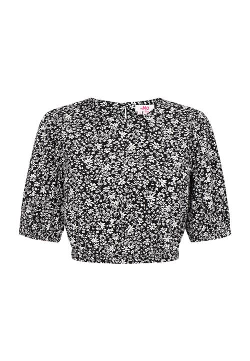 swirly Bluse 'Spring Summer'  sort / hvid