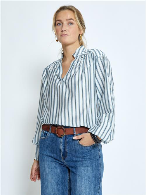 Peppercorn Bluse 'Giril'  safir / sort / hvid