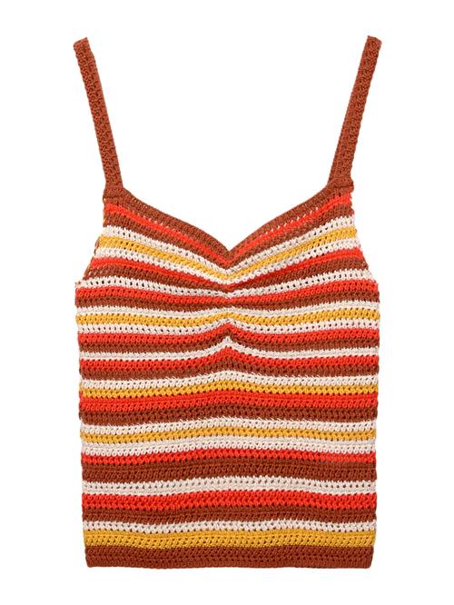 Pull&Bear Sticktop  ecru / rustbrun / mørkegul / rød