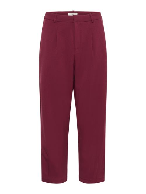 Kaffe Bukser med lægfolder 'Merle'  burgunder