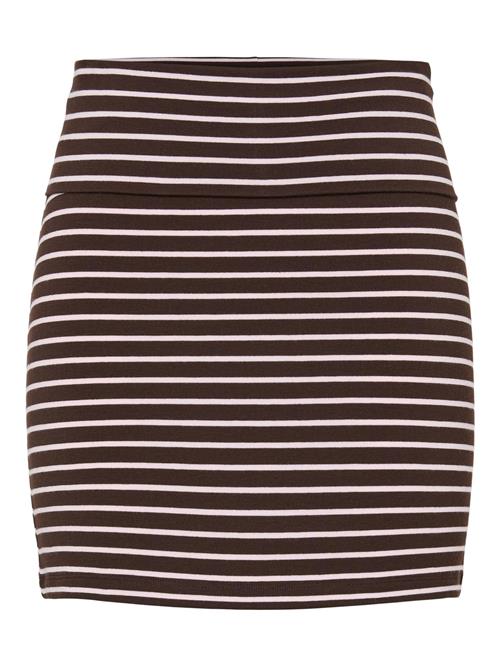 PIECES Nederdel 'PCMONIQUE'  choko / hvid