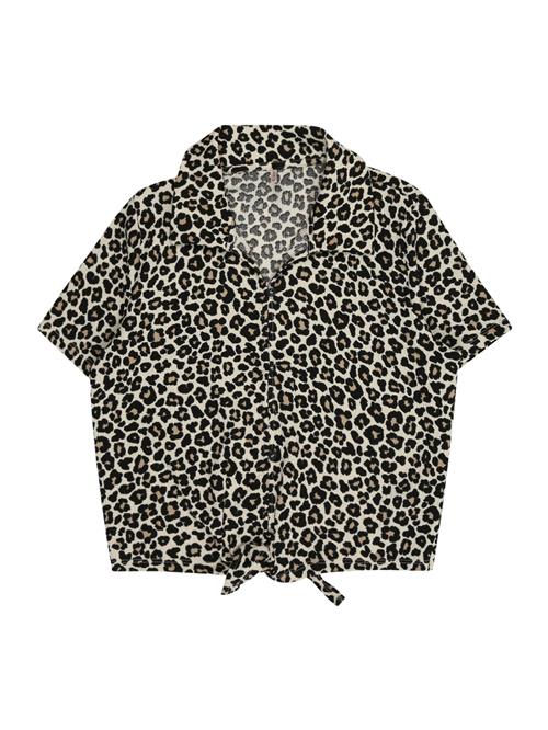 ONLY GIRLS Bluse 'KOGEMMI'  beige / sort / uldhvid