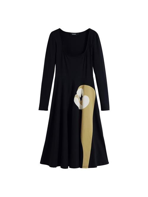 Desigual Kjole  ecru / sennep / sort