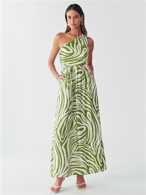 BWLDR Kjole 'LEYLA'  oliven / naturhvid