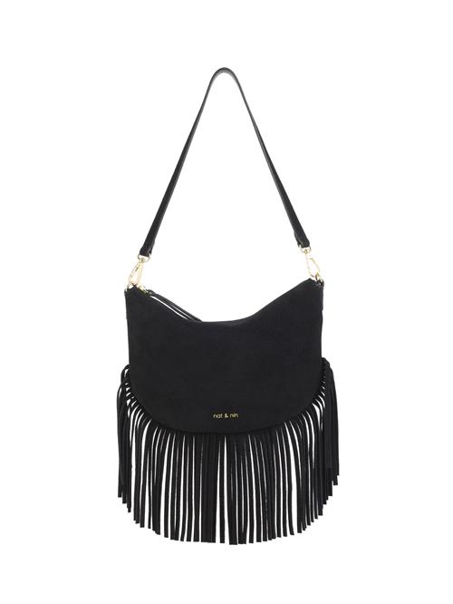 Nat&Nin Skuldertaske ' LUNE FRANGE '  sort