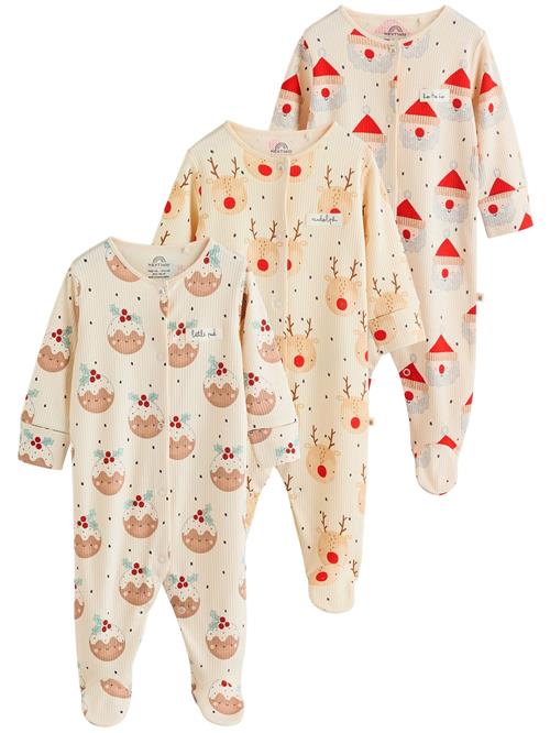 Next Nattøj 'Christmas Popper'  beige / ecru / grå / rød