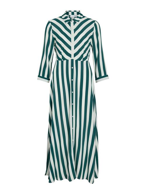 VILA Blusekjole 'VIAYA PAYA'  mørkegrøn / hvid