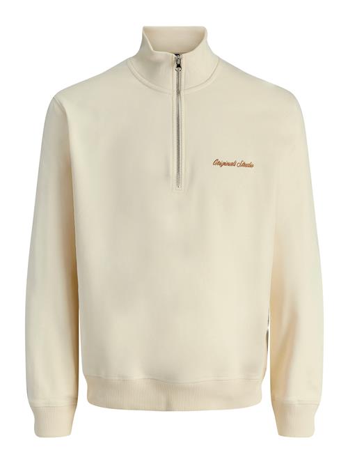 JACK & JONES Sweatshirt 'JORNORREBRO'  mørkeorange / uldhvid