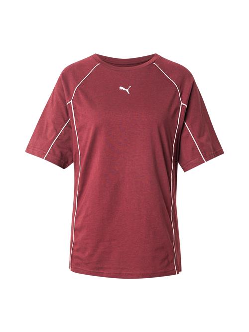PUMA Funktionsbluse  vinrød / hvid