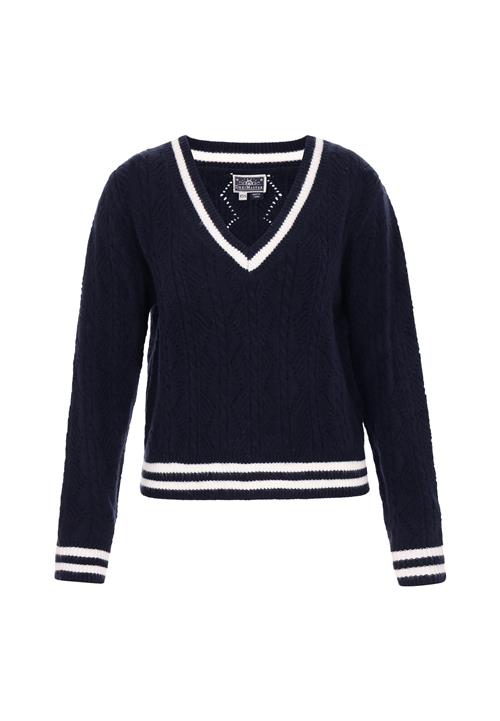 DreiMaster Maritim Pullover 'Maritime'  navy / hvid