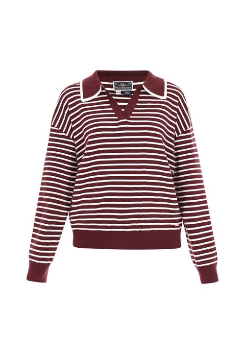 DreiMaster Maritim Pullover  mørkerød / hvid